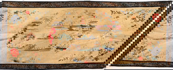 (lot of 4) Chinese embroidered panels