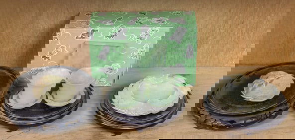 Shelf of Chinese soapstone articles