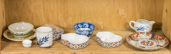 Shelf of Asian decorations