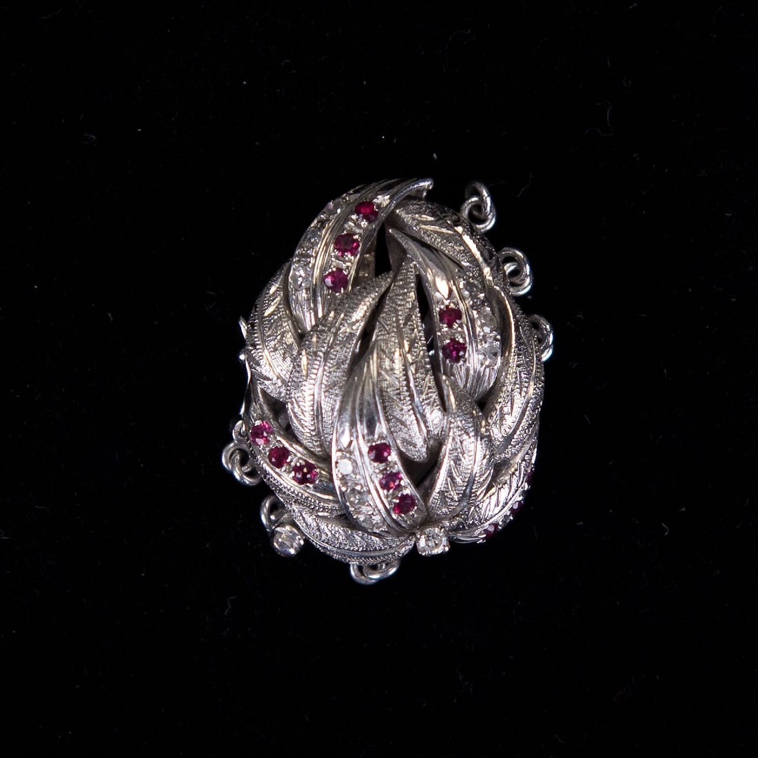 Ruby, Diamond and 18K White Gold Pendant (1 of 4)