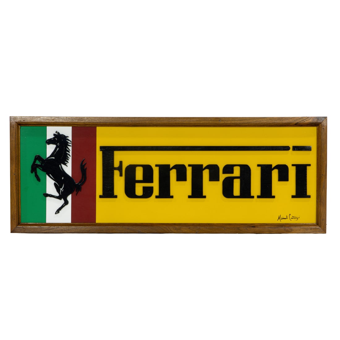 A Ferrari illuminated sign in wood frame by Michael Costanzo (1 of 3)
