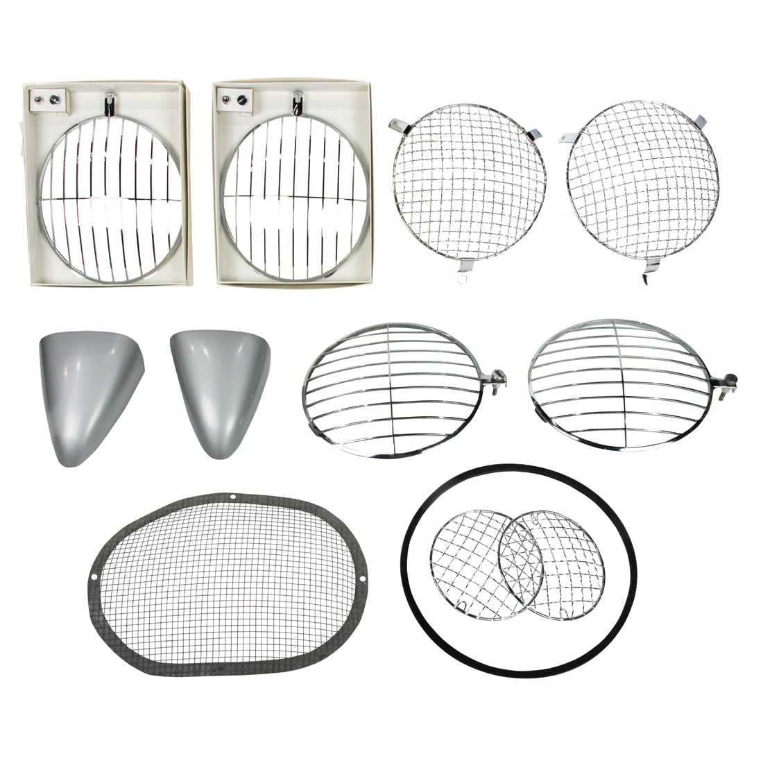 A group of Porsche 356 wire mesh headlight grilles/mountings. Note: A portion of sales proceeds will (1 of 3)