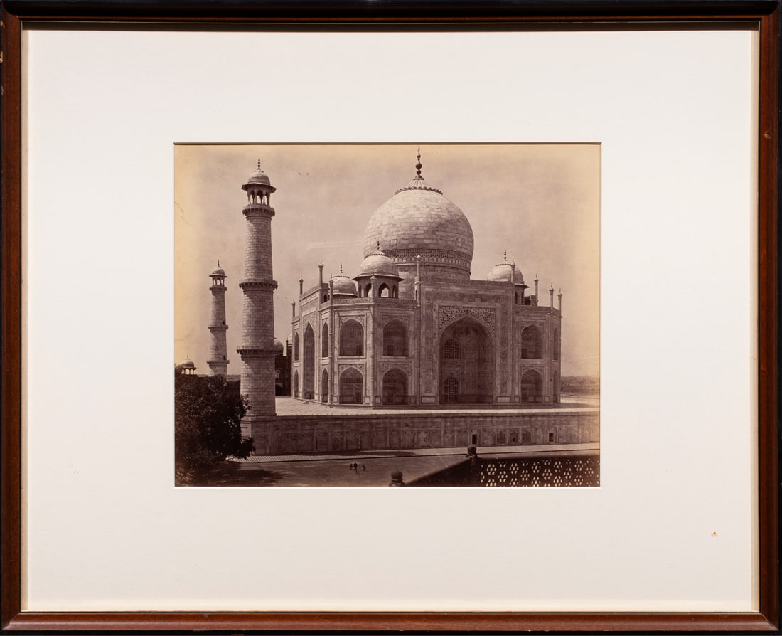 Photographs, Samuel Bourne: (lot of 2) Samuel Bourne (British, 1834-1912), Scenes of India, c. 1865, albumen prints, unsigned, overall (with frame, for larger): 17.5"h x 21.75"w