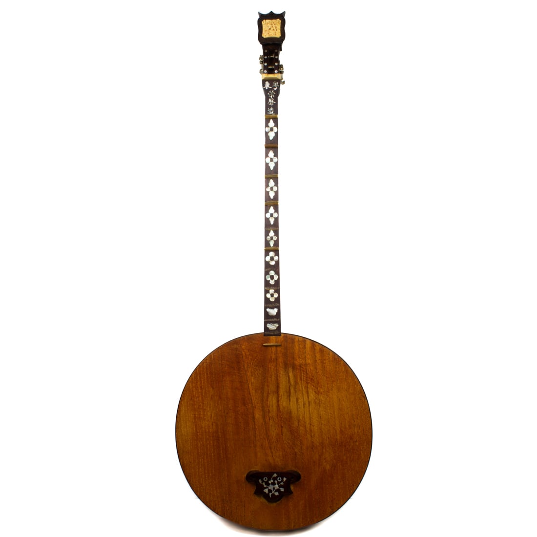 Chinese export mother-of-pearl inlaid two-string banjo (1 of 2)