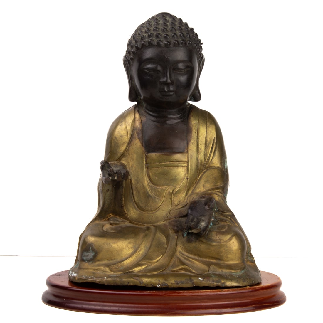 Chinese bronze figure of Buddha: Chinese bronze figure of Buddha. 9.5" high