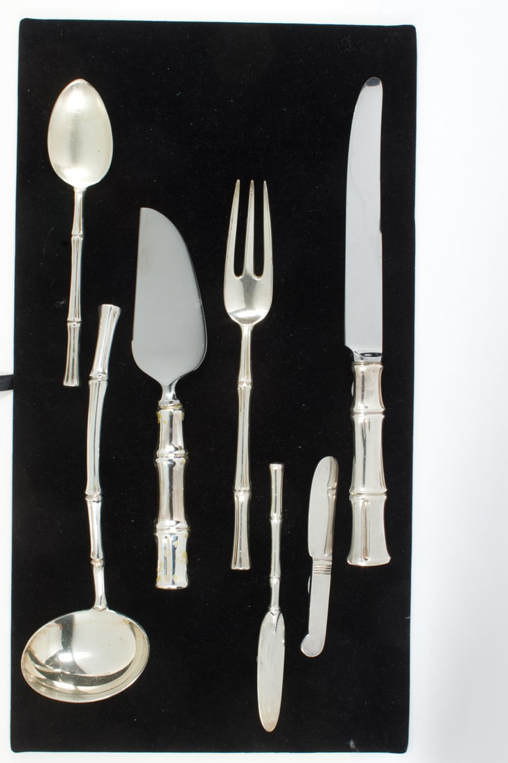 A Tiffany & Co Bamboo sterling flatware service [53 total] (1 of 3)