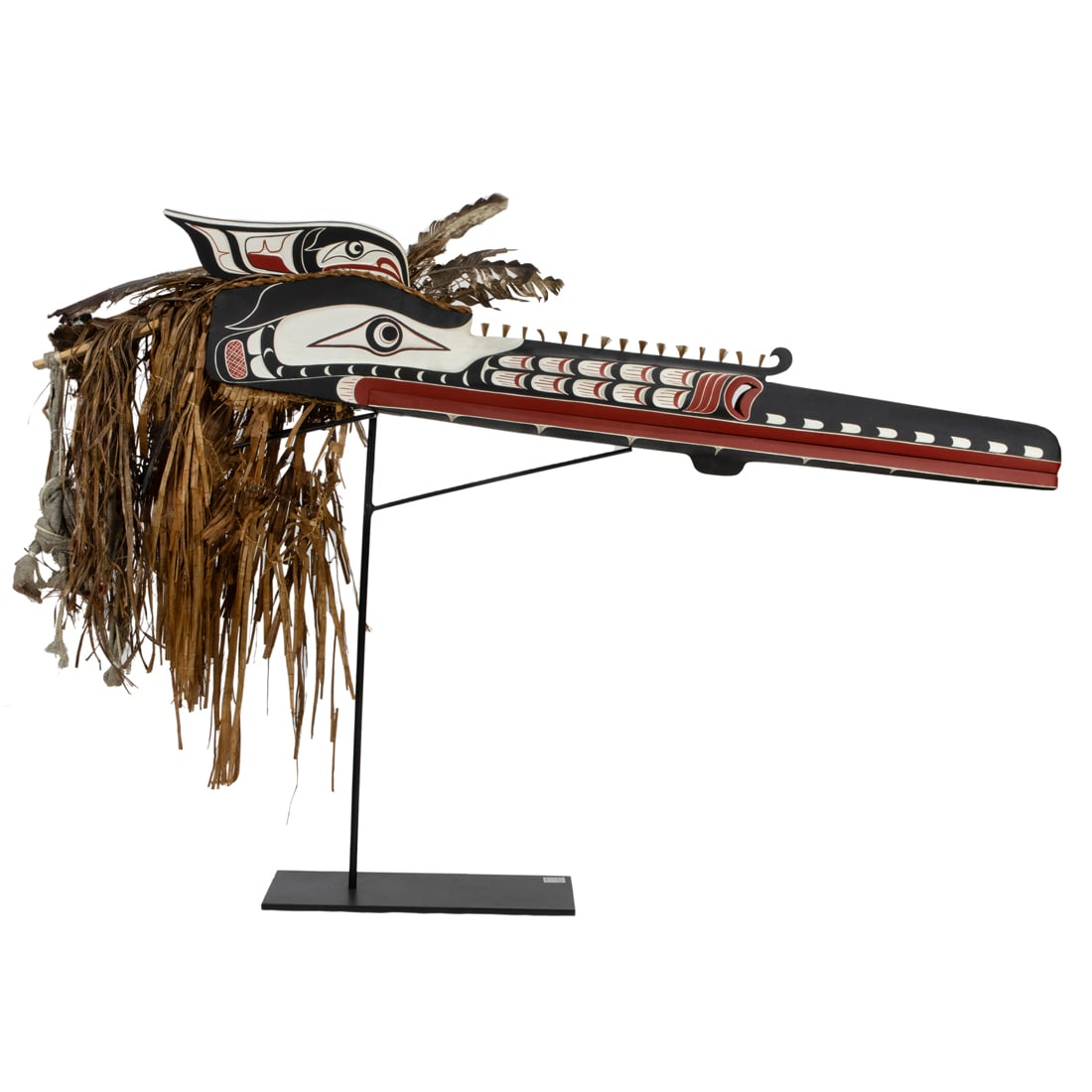 A large and impressive Pacific Northwest articulated raven mask, attributed to Tom Patterson (1 of 6)