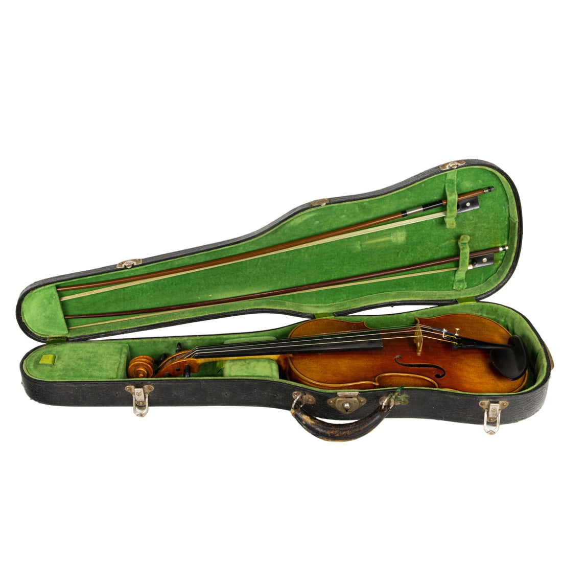 A German Ludwig Fritz Haberlein 1952 violin and two bows in hard case (1 of 6)