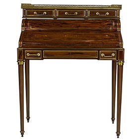 A fine Louis XVI style gilt bronze, marble top rolltop secretary (1 of 11)
