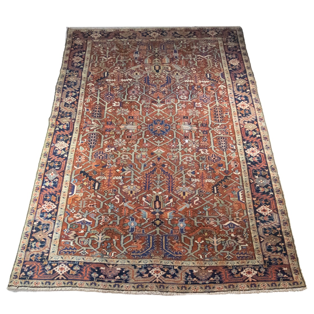 A Persian antique Heriz circa1900: A Persian antique Heriz circa1900, 7'8" x 11'4"