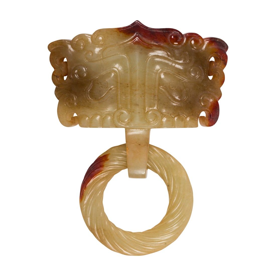 Chinese archaistic jade belt ornament (1 of 2)