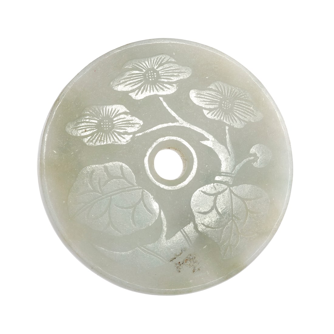 Chinese celadon jade circular pendant (1 of 2)