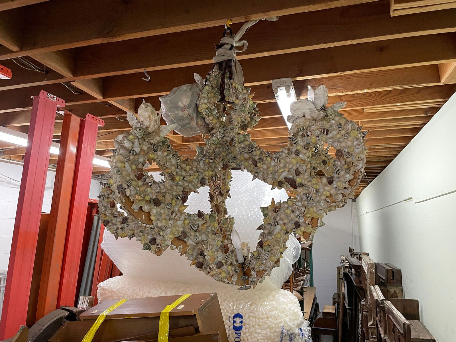 Rustic Seashell Encrusted Chandelier (1 of 7)