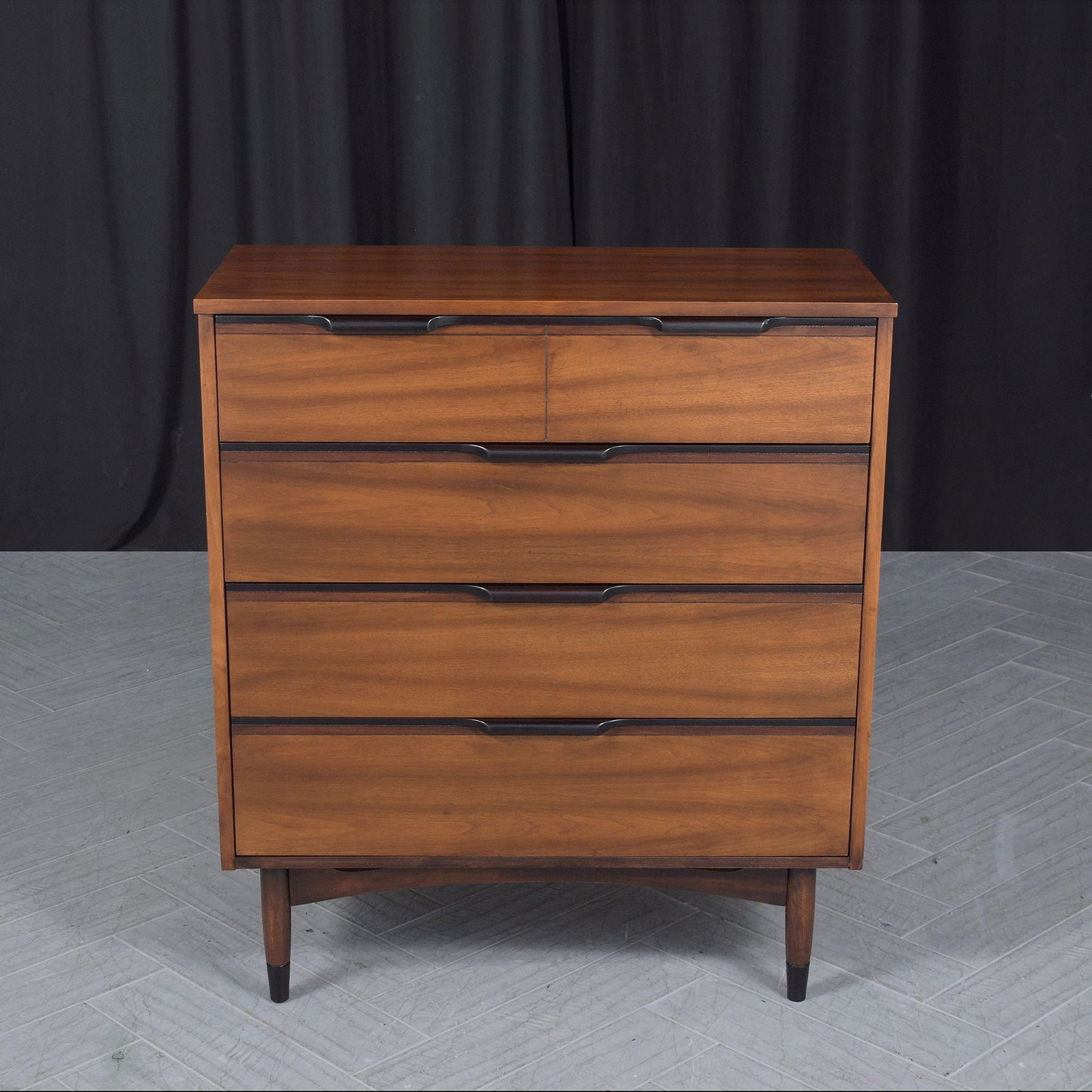 Mid-Century Walnut Five-Drawer Dresser (1 of 6)
