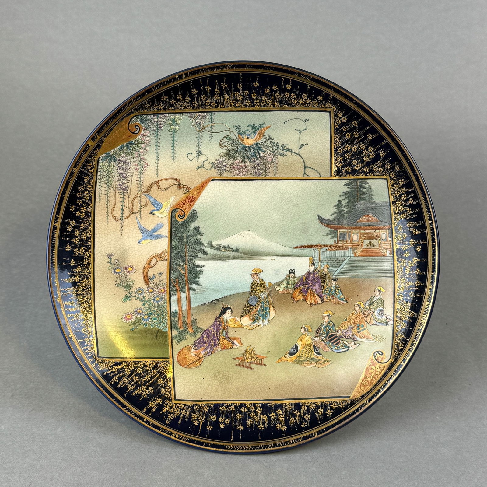 Japanese Satsuma Dish Palace Scene, Meiji Period (1 of 10)