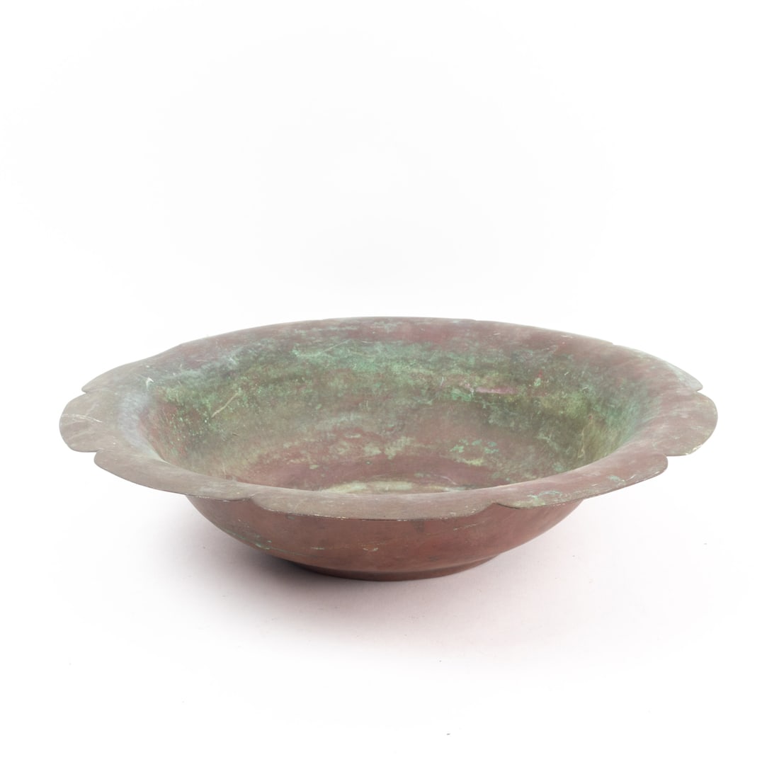 A Dirk van Erp copper center bowl with petal rim (1 of 2)