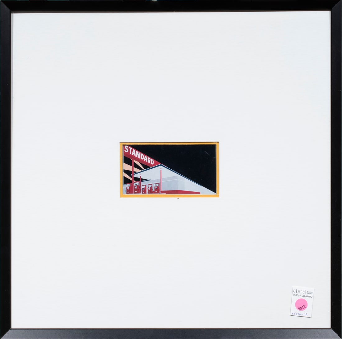 Print, After Ed Ruscha: After Ed Ruscha (American, b. 1937), "Standard Station," offset print on postcard, unsigned, overall (with frame): 20.5"h x 20.5"w