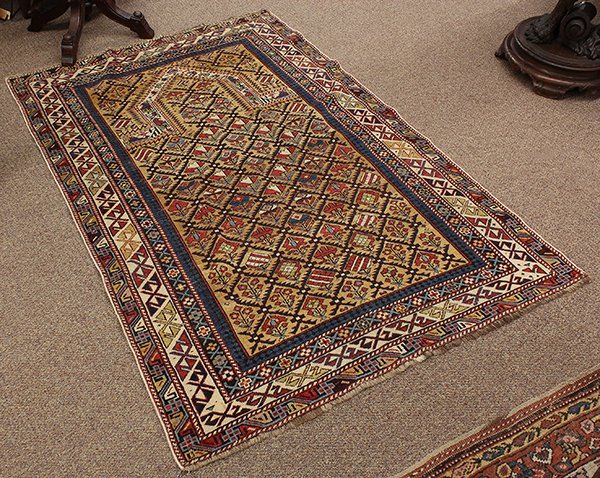 Antique Caucasian Shirvan: Antique Caucasian Shirvan prayer rug circa 1880, 5'3'' x 3'7''
