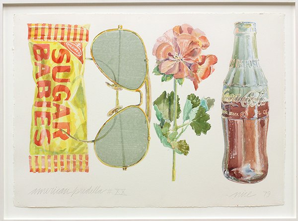 Watercolor, Don Nice: Framed watercolor on paper, ''American Predella #XX,'' 1979, by Don Nice (American, b. 1932), signed and dated ''Nice '79'', in pencil lower right and titled lower left, paper: 29.5''h x 41.25''w, ove