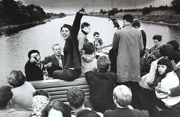 Photograph, Will McBride, Berlin Rumboat: Unframed gelatin silver print, ''Berlin, Rumboat,'' 1959, by Will McBride (American, b. 1931), unsigned, image: 7.875''h x 11.75''w. Provenance: Deaccessioned from The Museum of Fine Arts, Houston