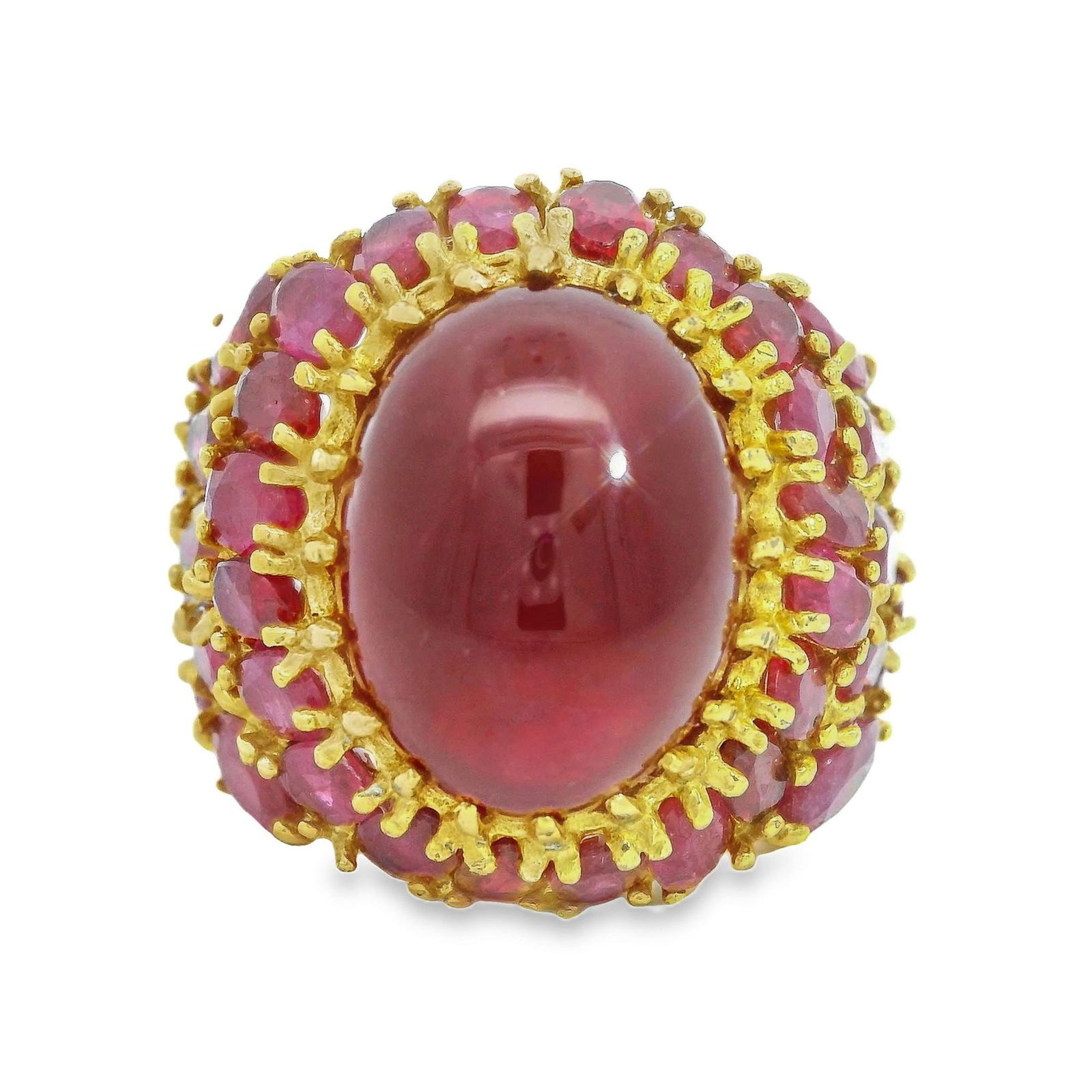 Ruby and Gold Gilded Crown Ring (1 of 6)