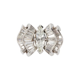 A diamond and platinum ring