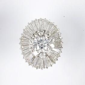 A diamond and platinum ring