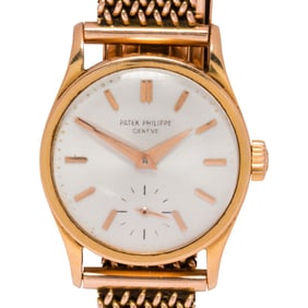 A Patek Philippe 18k gold Calatrava wristwatch