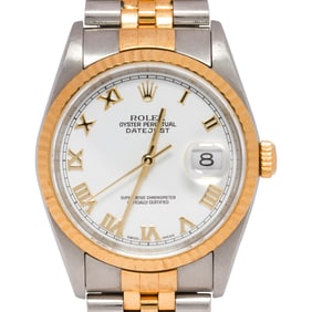 A Rolex, eighteen karat gold and stainless steel two-tone wristwatch, Oyster Perpetual DateJust