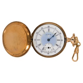 Elgin, A 14k gold pocket watch
