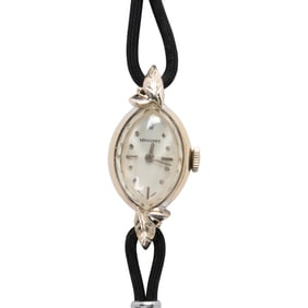 A Longine fourteen karat white gold dress watch