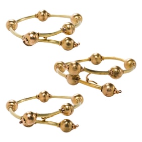 A group of 14k gold Bali bracelets