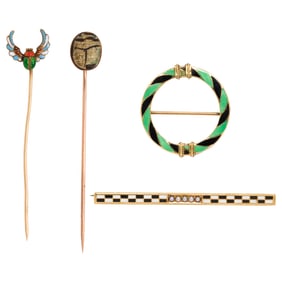 Group of Four 14k Gold Pins