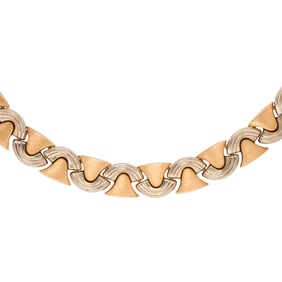 A 14k bi-color gold link necklace