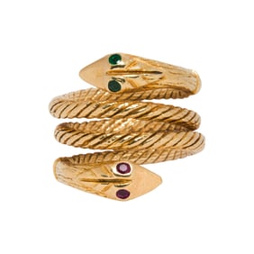 A Cartier, gemstone and 18k gold ring