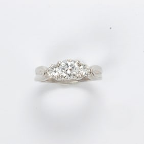 A diamond and platinum ring