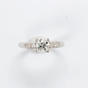 A diamond and platinum ring