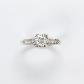 A diamond and platinum ring