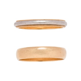 Two gold rings, Including Tiffany & Company