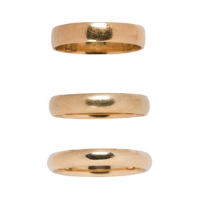 Three gold rings