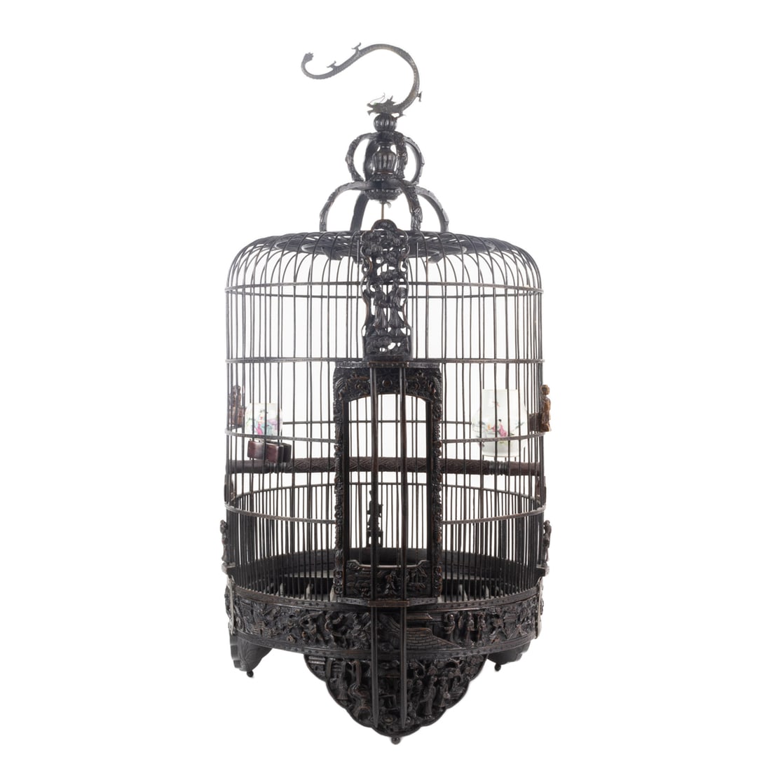 Chinese bamboo birdcage: Chinese bamboo birdcage. 28.75"h x 14.5"w.