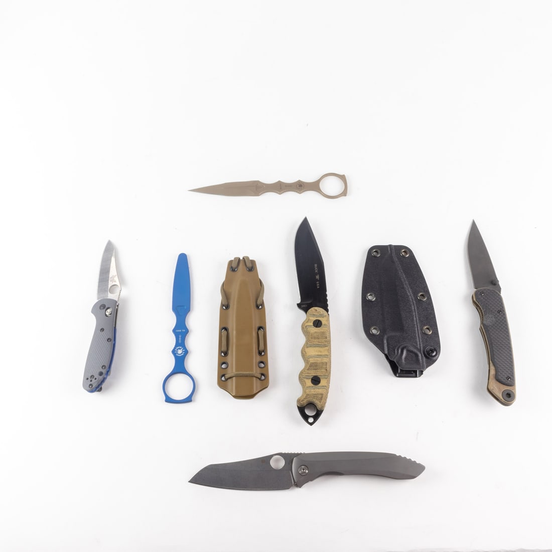 Five contemporary outdoor, utility and sporting knives in original boxes or cases, comprising (1 of 2)