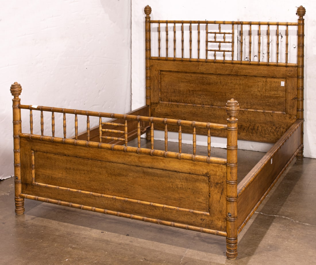 A Victorian Aesthetic Movement style bedstead in faux bamboo (1 of 1)