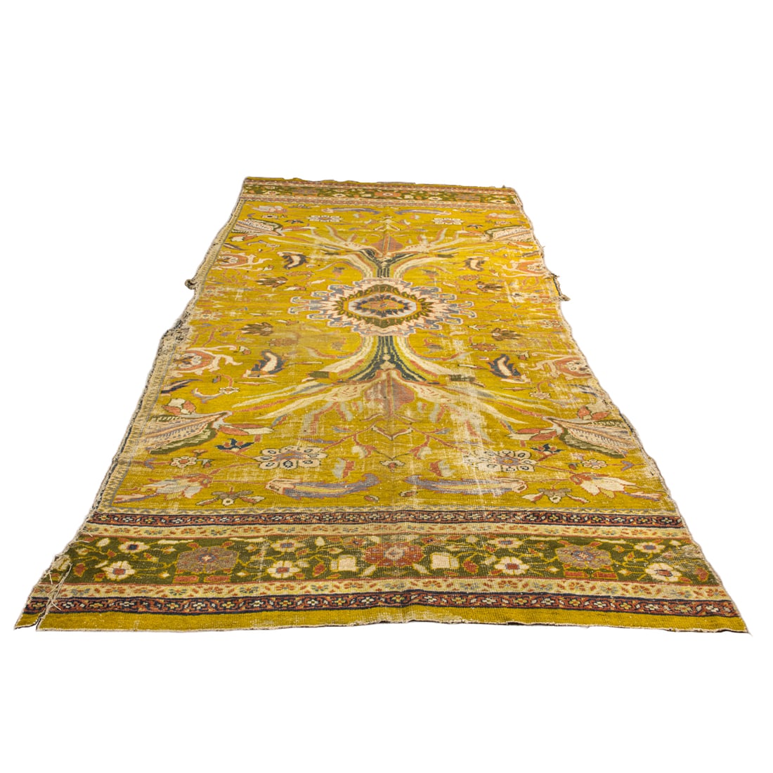 An antique Ziegler Mahal carpet, (missing border), 6'4"x15'5" (1 of 4)