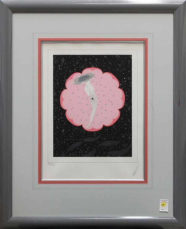 Serigraph, Erte, Fashions: Framed serigraph, Monte Carlo, by Erte (Romain de Tirtoff) (Russian/French/American, 1892-1990), pencil signed and numbered edition of 350 within lower margin, overall: 33''h x 27''w