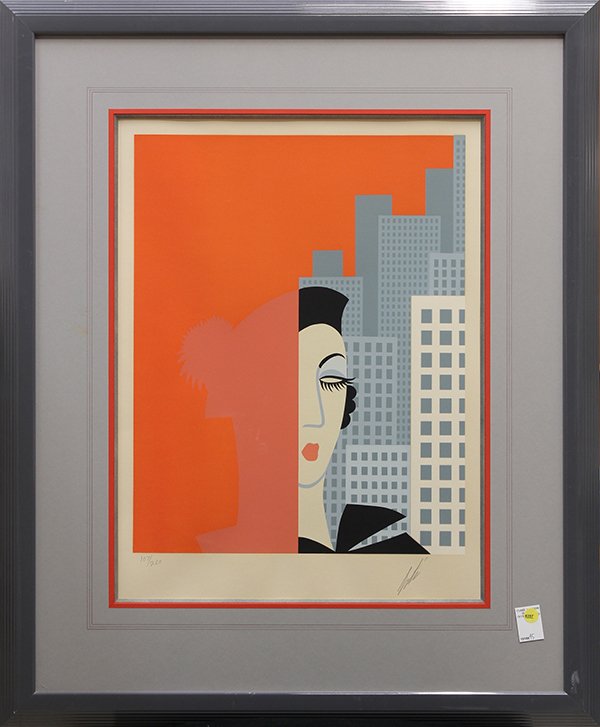 Serigraph, Erte, Fashions: Framed serigraph, Fashions, 1974, by Erte (Romain de Tirtoff) (Russian/French/American, 1892-1990), pencil signed and numbered edition of 260 within lower margin, overall: 37.5''h x 31''w