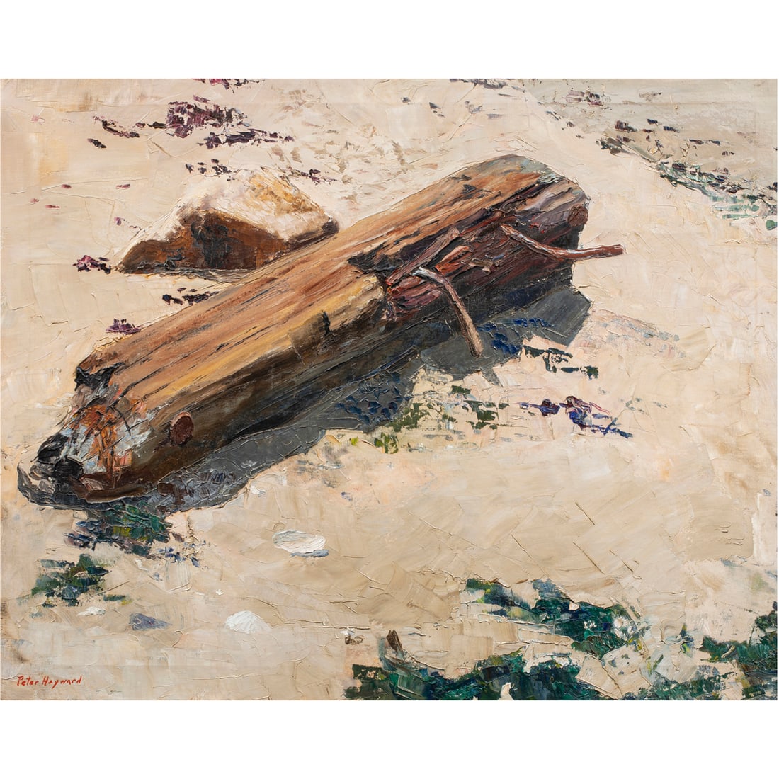 Painting, Peter Hayward: Peter Hayward (American, 1905-1993), "Fence Post of Molokai Island," oil on canvas, signed lower left, canvas: 24"h x 30"w, overall (with frame): 25.25"h x 31"w