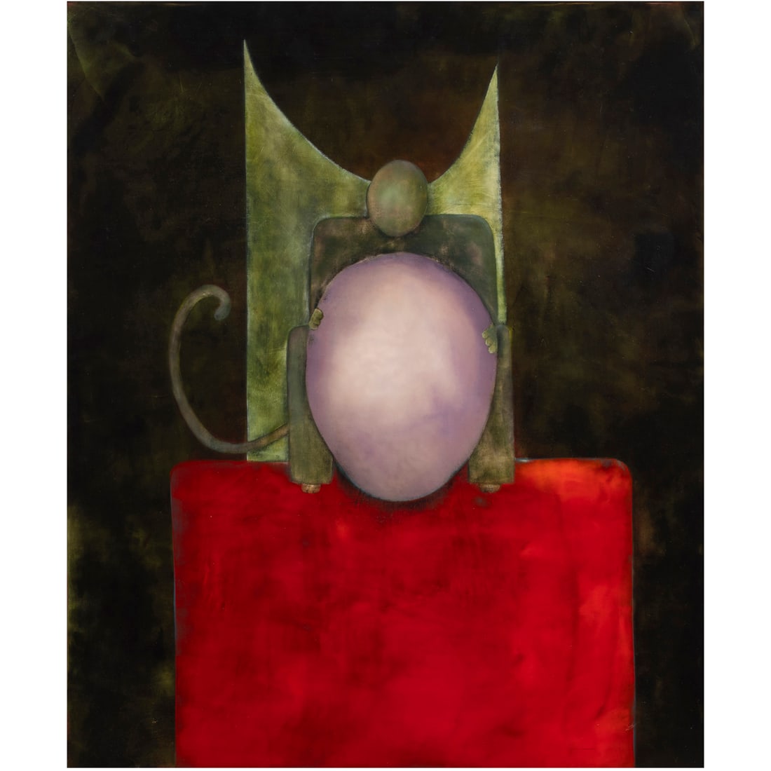 Painting, American School (20th century): American School (20th century), "Over the Rainbow," 1995, oil on canvas, signed indistinctly, titled, and dated verso, canvas (unframed): 24"h x 20"w. Provenance: Private collection of the late Sonoma