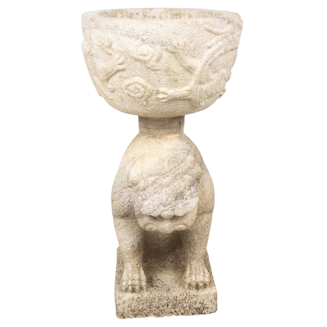 Chinese stone garden jardiniere: Chinese stone garden jardiniere. Late Qing Dynasty, 22.5"h x 11"w.