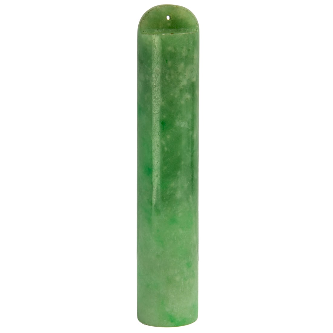 Chinese green jadeite peacock feather holder: Chinese green jadeite peacock feather holder. 3.5" across.